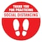 Signmission Thank You For Social Distance Red Non-Slip Floor Graphic, 7" x 7", FD-2-C-7-99993 FD-2-C-7-99993 - alternate 1
